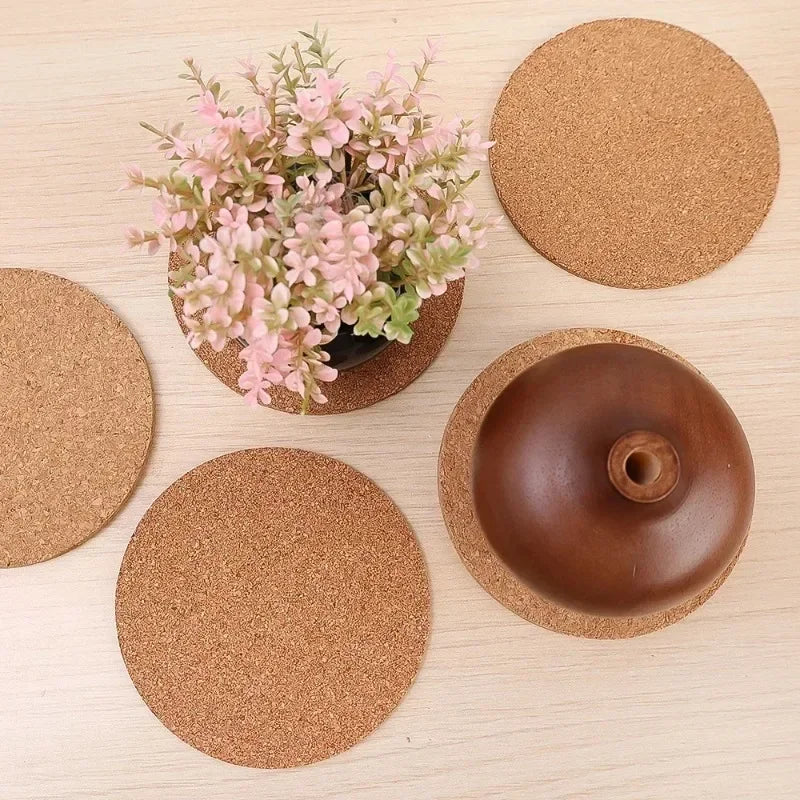 Natural Cork Coasters – Heat-Resistant Non-Slip Drink Mats