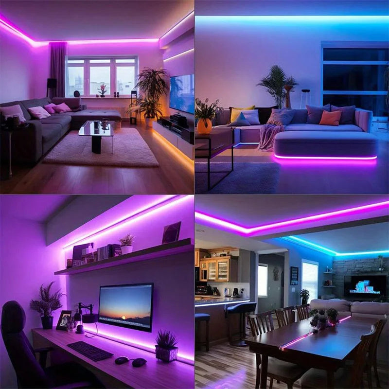 RGB LED Strip Lights – 5m/10m/20m/30m Flexible Tape with APP Control for Bedroom & Home Décor