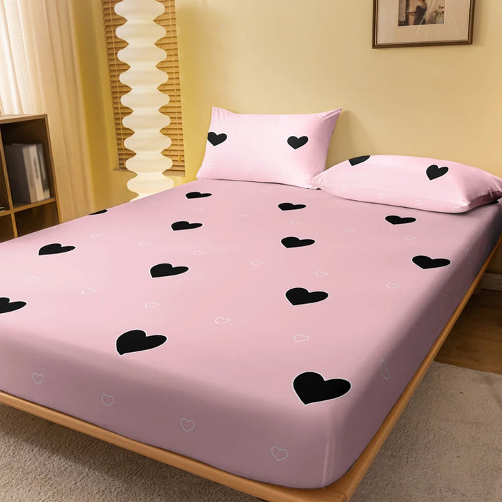 1pc Heartfelt Rhinoceros Print Powder Brushed Bedsheet – Soft Bedroom Bedspread (No Pillowcases)
