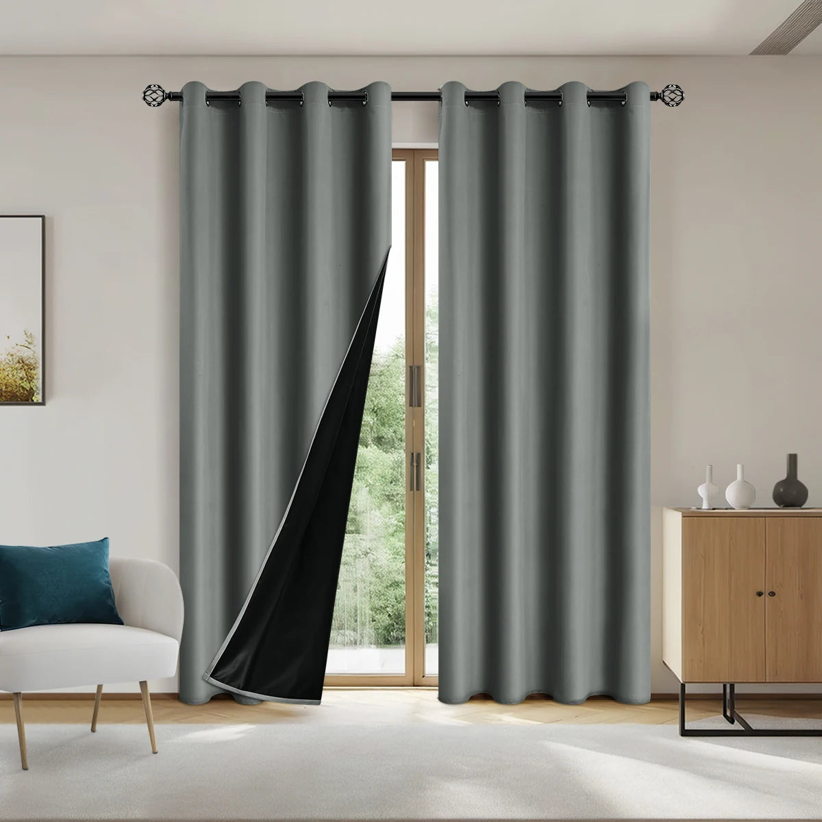 Solid Blackout Curtain with Grommets – Bedroom Privacy Drape (1pc)