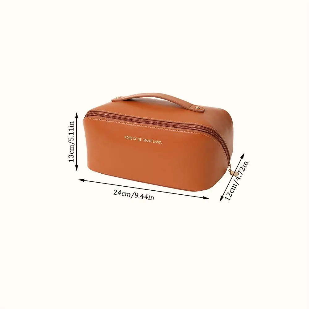Large-Capacity PU Travel Cosmetic & Toiletry Bag – Multi-Functional Portable Organizer