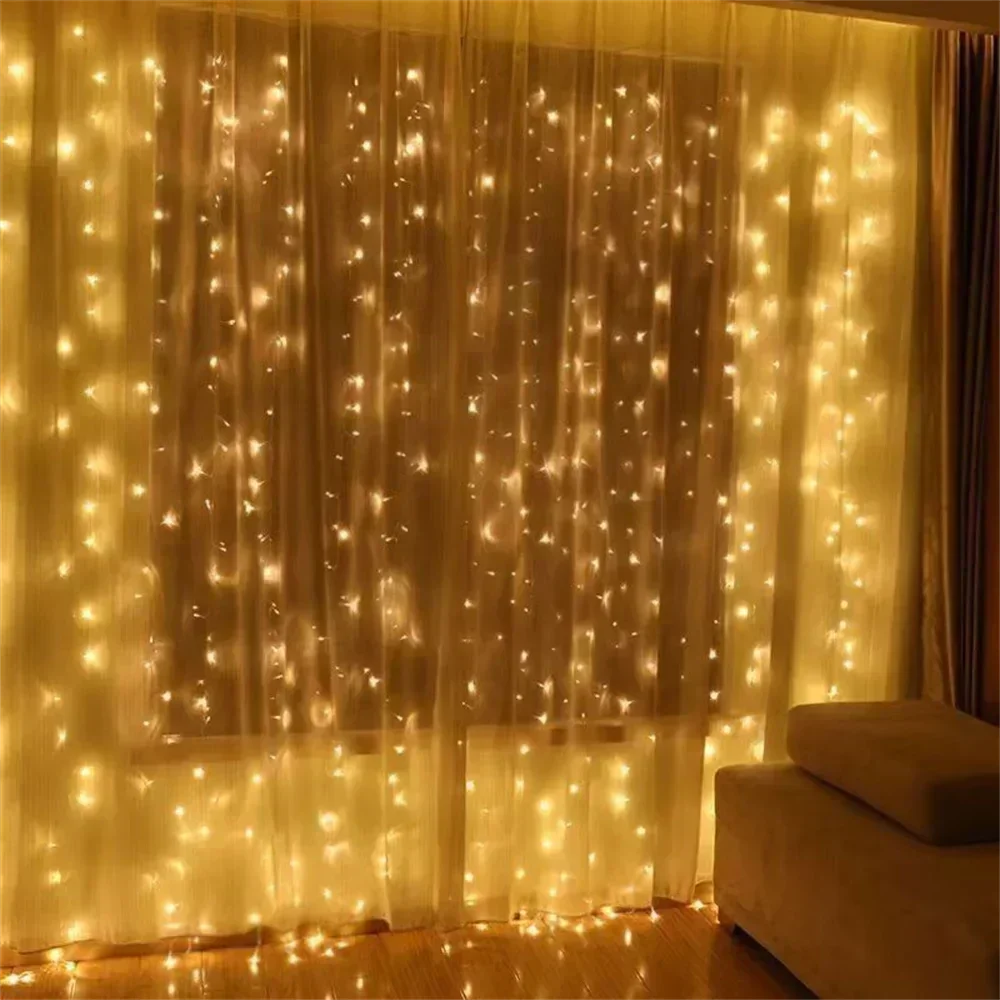 6M LED Fairy String Lights – USB Curtain Lights with 8 Modes for Outdoor & Holiday Decor