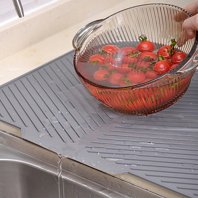 Silicone Dish Drying & Drain Mat – Non-Slip Heat-Resistant Kitchen Mat