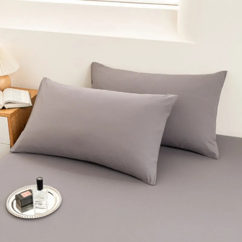 2025 Pure Cotton Yarn-Dyed Pillowcase – Solid Color Washed Cotton 48x74cm