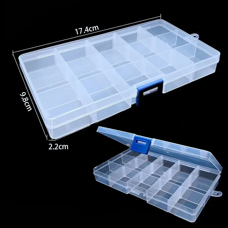 8-Style Clear Jewelry Organizer Box – Adjustable Compartment Storage