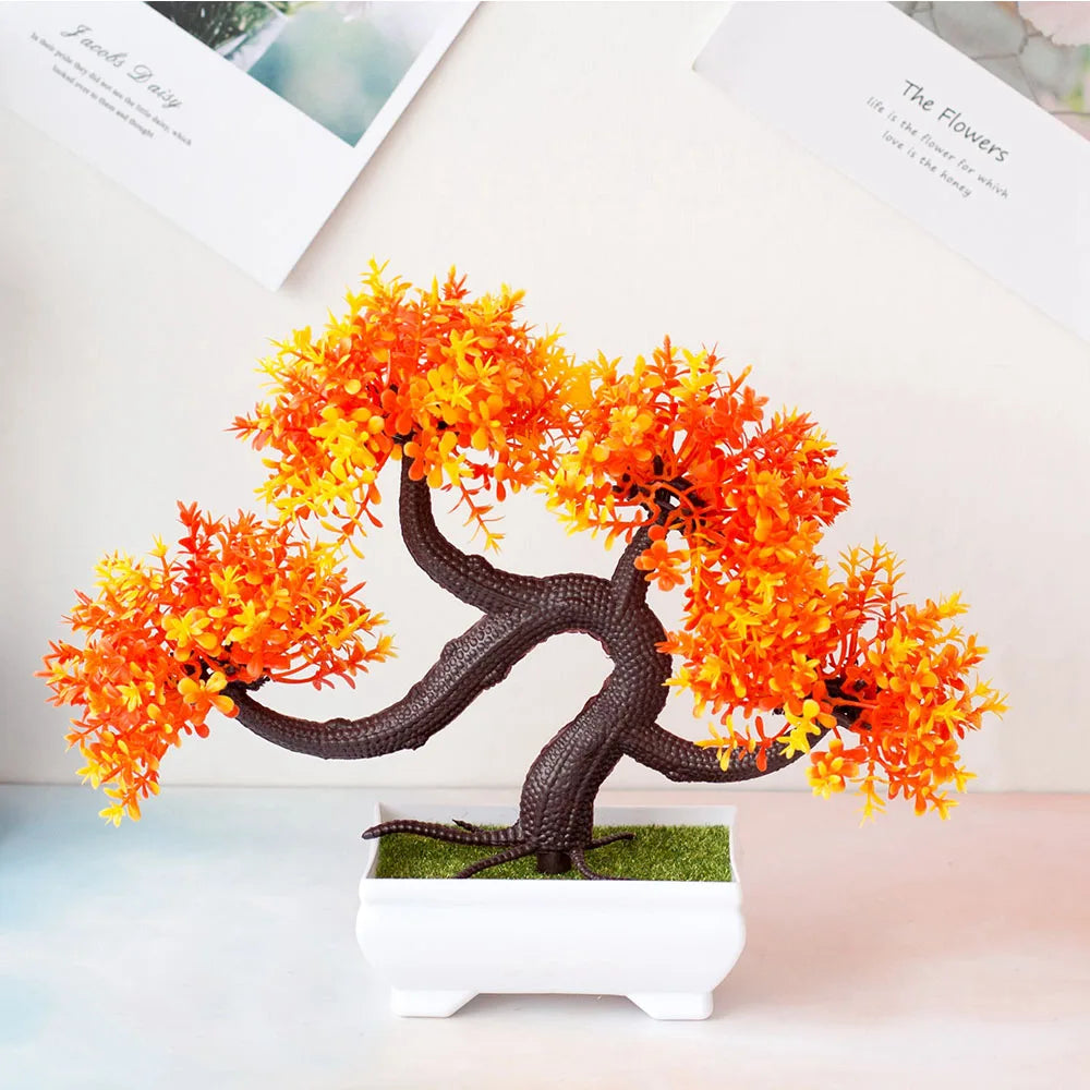Artificial Potted Bonsai Tree – Small Fake Plant Home & Table Decor
