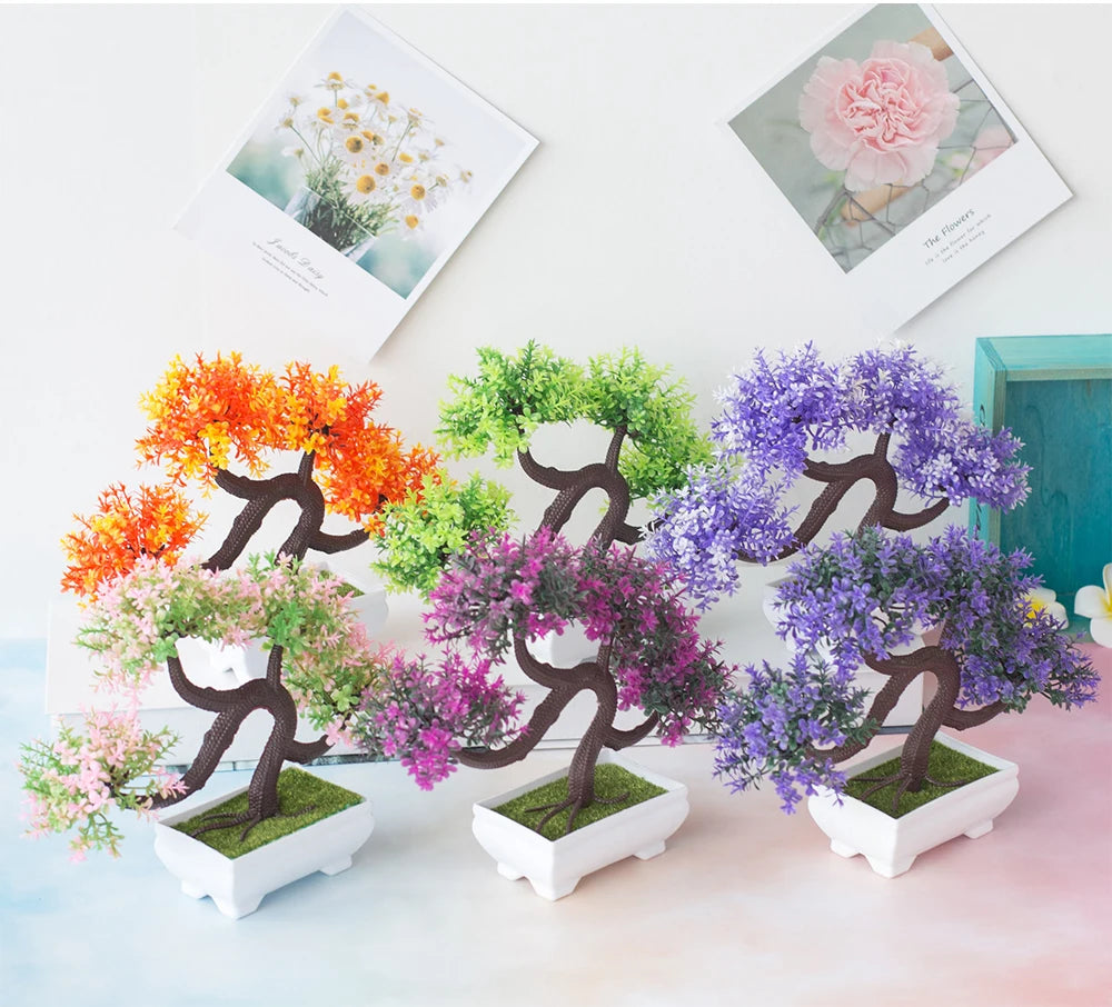 Artificial Potted Bonsai Tree – Small Fake Plant Home & Table Decor