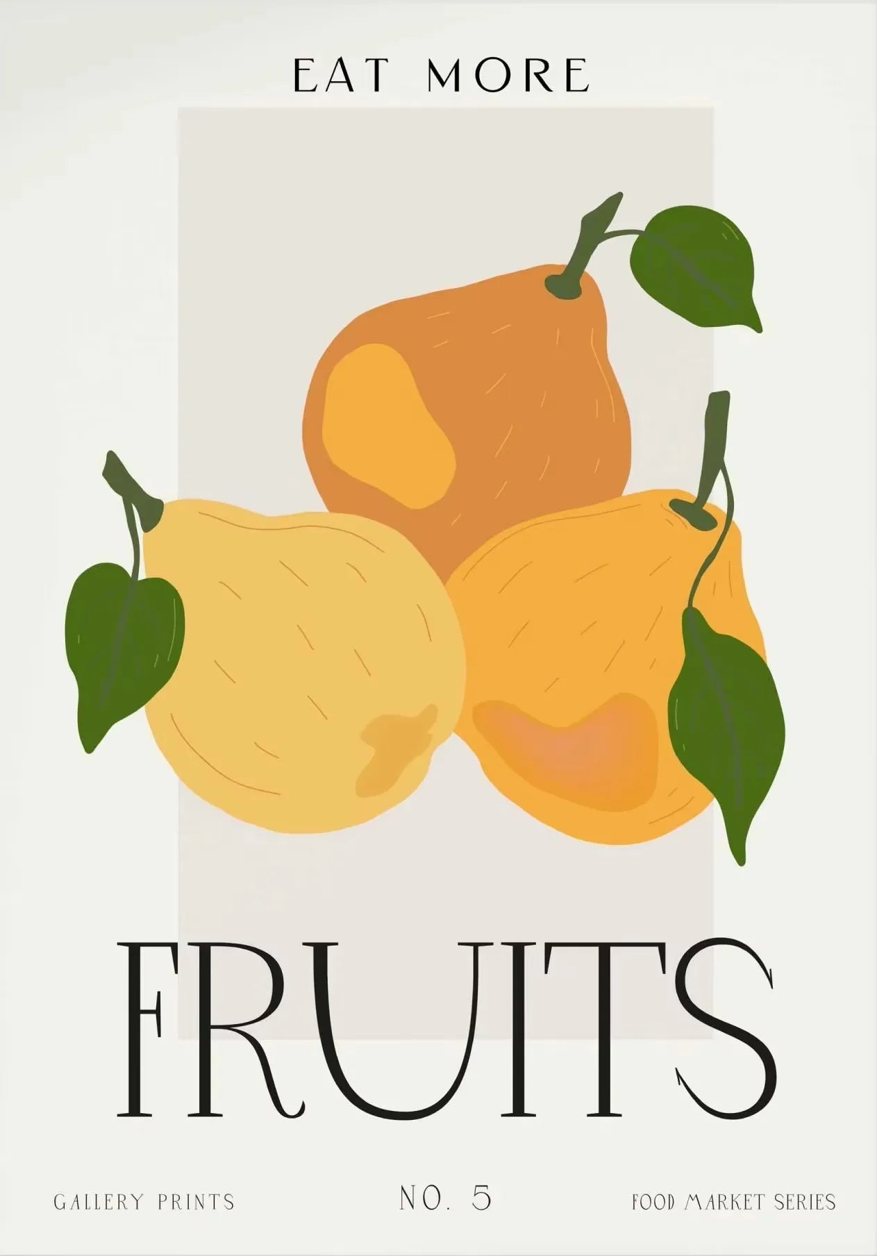 Eat More Fruits & Veggies Kitchen Wall Art – Canvas Poster (Frameless)