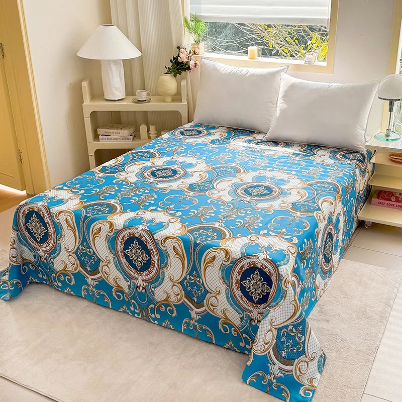 Printed Soft Breathable Fitted Sheet – All Season Bedding for Bedroom & Guest Room