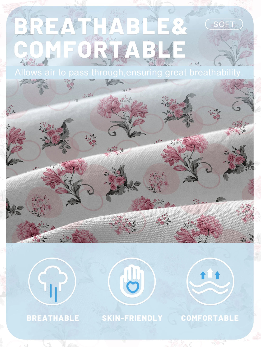 Simple Modern Plant Flower Printed Fitted Sheet (No Pillowcases)