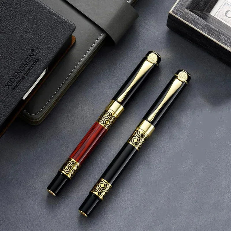 Retro Metal Fountain Pen – Fine Nib Classic Writing Pen with Converter