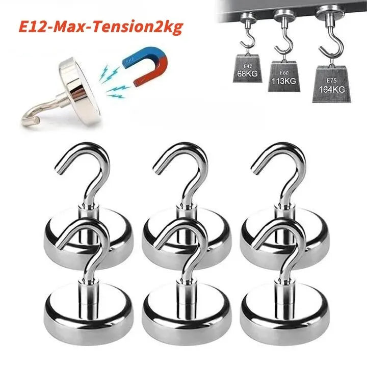 10PCS Strong Magnetic Hooks – Multi-Purpose Storage Solution