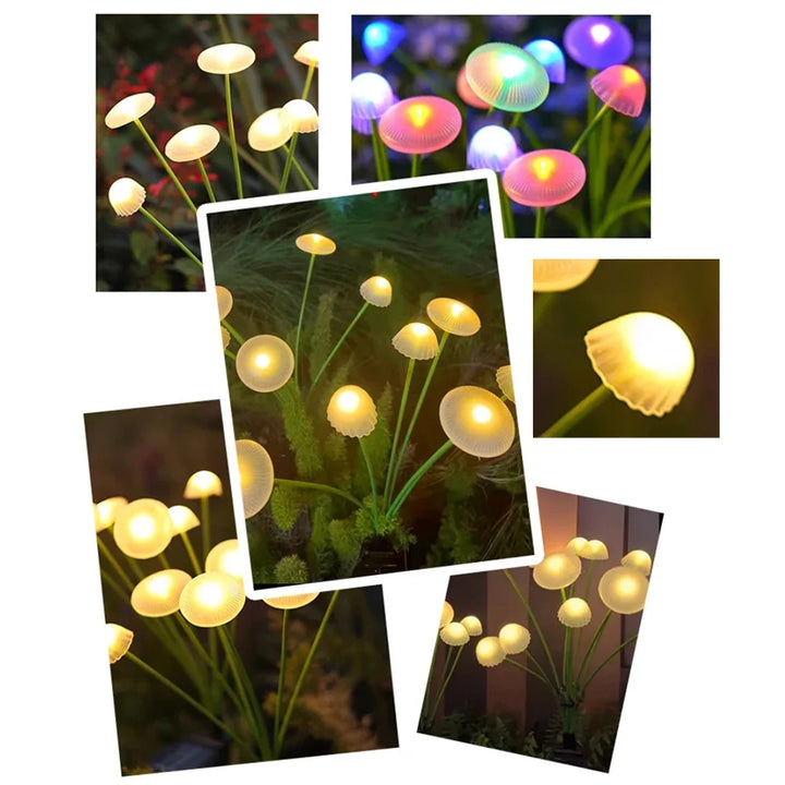 LED Solar Jellyfish Mushroom Fairy Light – RGB Waterproof Garden Lamp