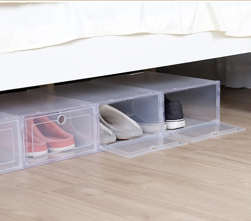 6 Pcs Transparent Dustproof Shoe Storage Boxes