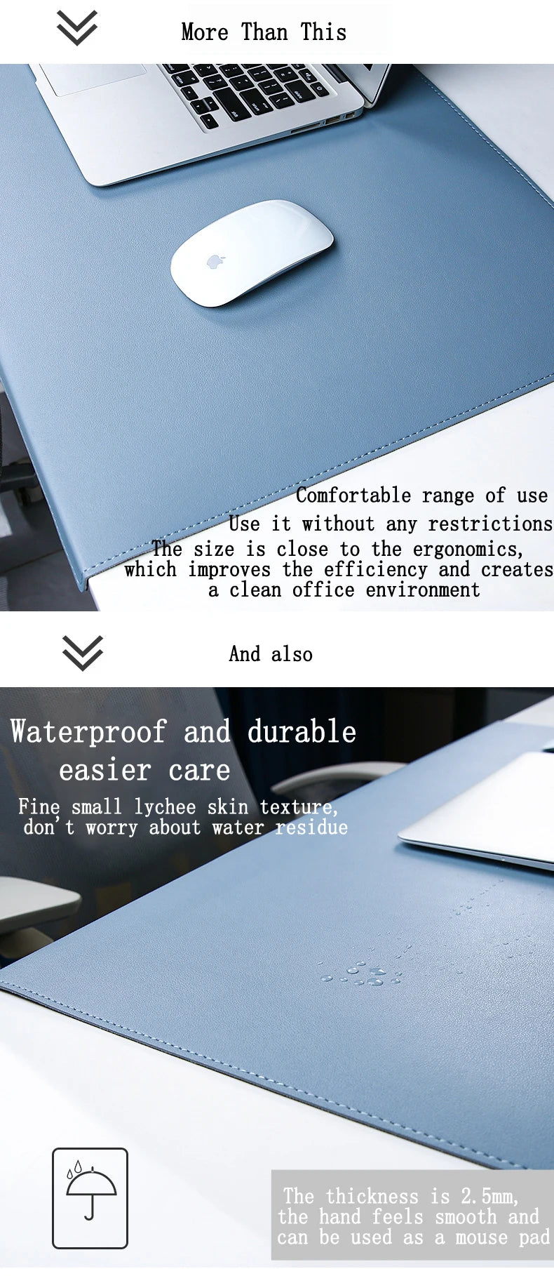 PU Folding Desk Mat with Elbow & Wrist Support – Large Mouse Pad for Office & Gaming