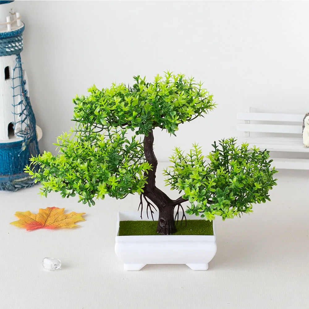 Artificial Potted Bonsai Tree – Small Fake Plant Home & Table Decor