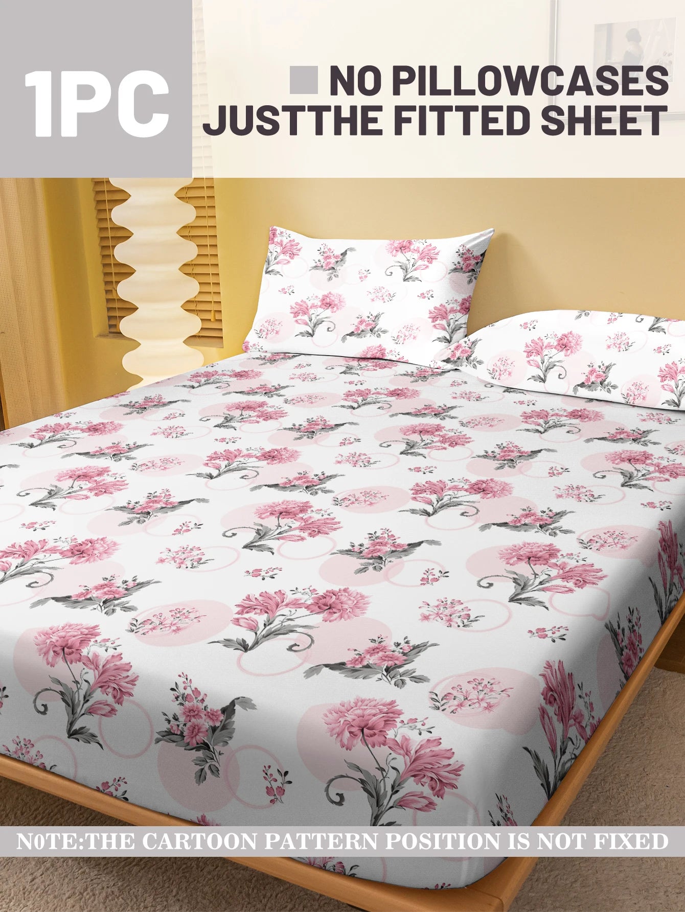 Simple Modern Plant Flower Printed Fitted Sheet (No Pillowcases)