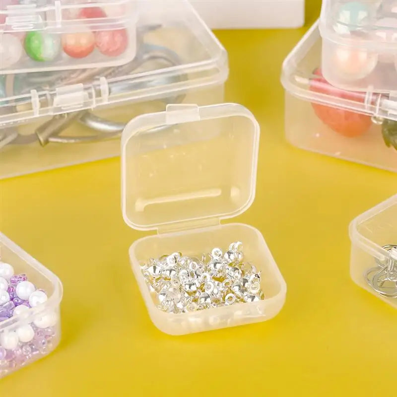 10 Pcs Rectangular Translucent Plastic Storage Boxes