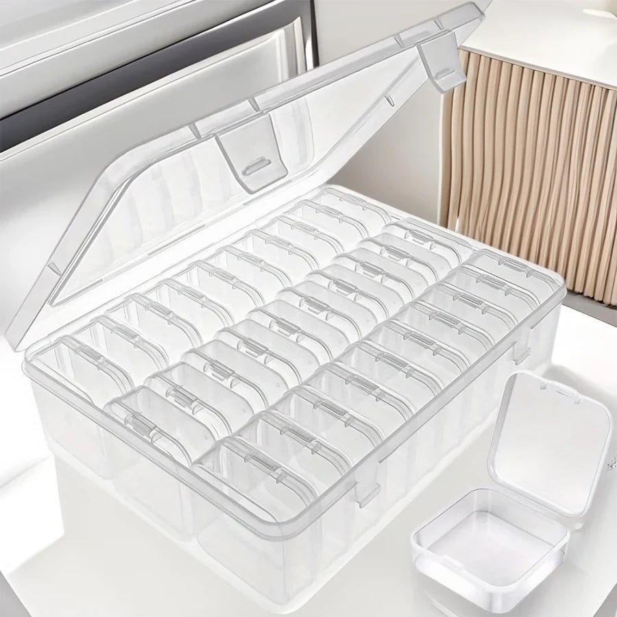 Transparent Plastic Storage Box – 14/30 Compartment Organizer