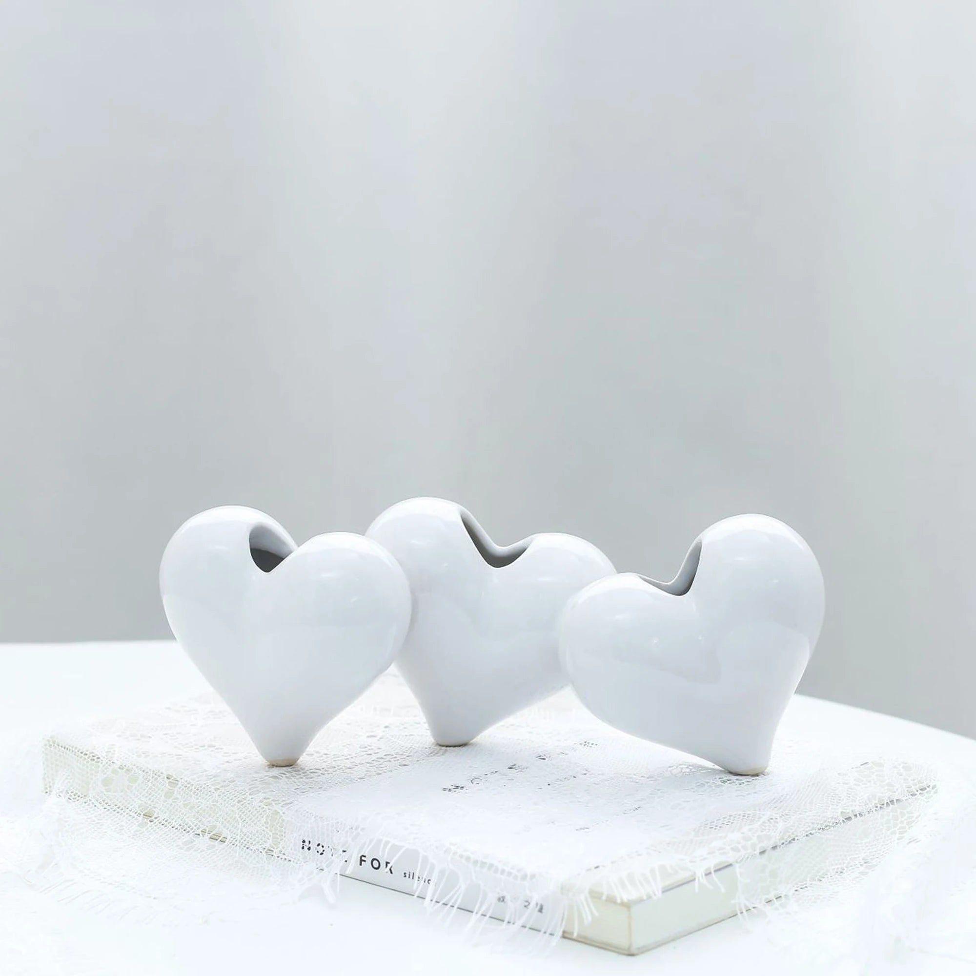 Heart-Shaped Ceramic Vase – Modern Boho Valentines Day Décor