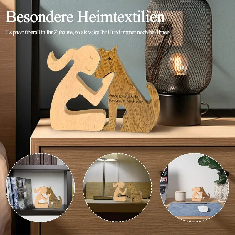 Wooden Puppy Figurine – Handmade Dog Craft Decoration & Gift