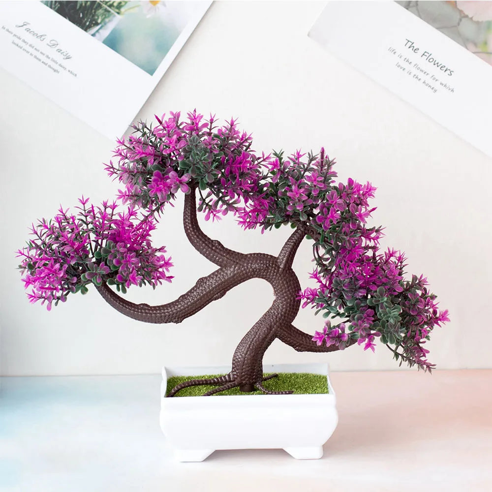 Artificial Potted Bonsai Tree – Small Fake Plant Home & Table Decor