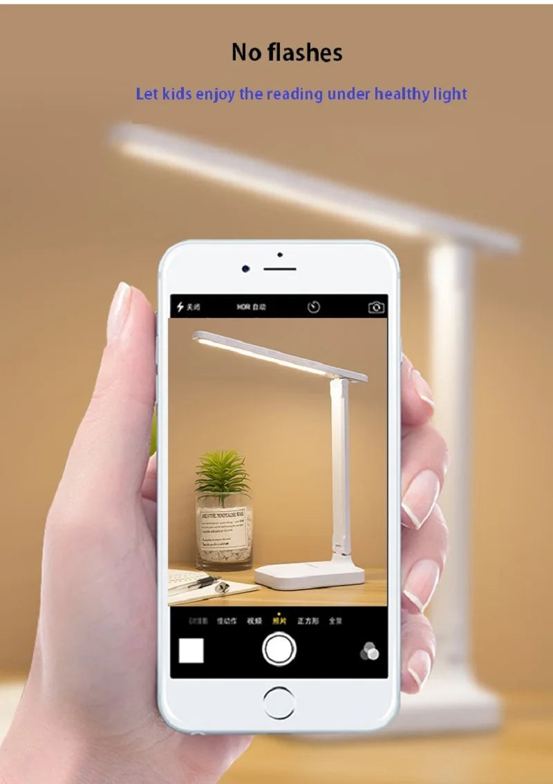 LED Table Lamp – Eye Protection, Touch Dimmable Reading Light, USB Rechargeable for Bedroom or Study