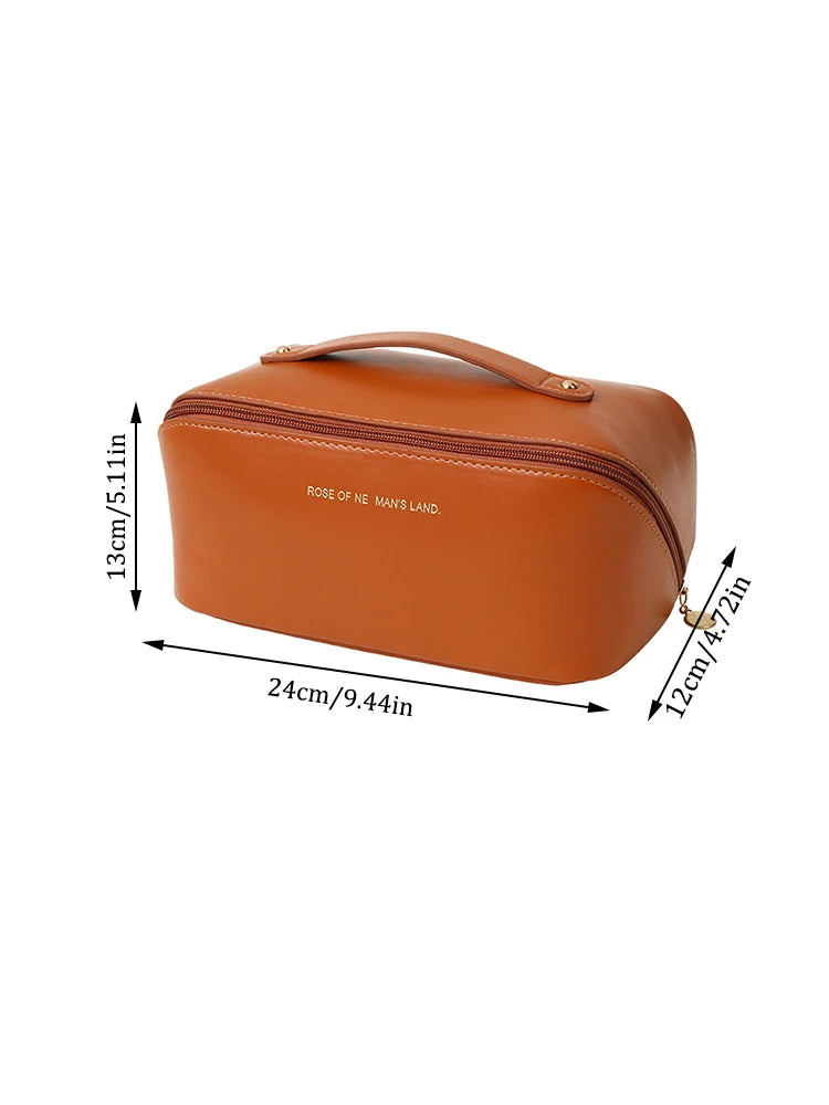 Large-Capacity PU Travel Cosmetic & Toiletry Bag – Multi-Functional Portable Organizer