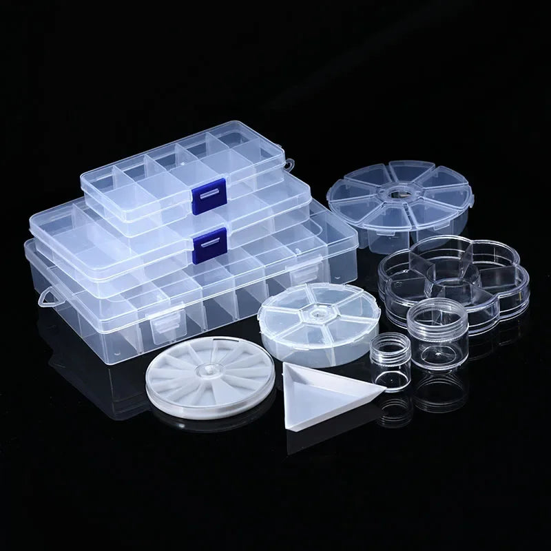 8-Style Clear Jewelry Organizer Box – Adjustable Compartment Storage
