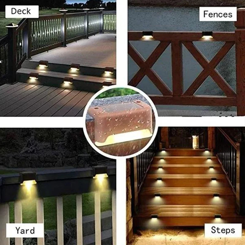 Waterproof Solar Deck Lights – LED Fence & Step Outdoor Lamps (4/8/12pcs)