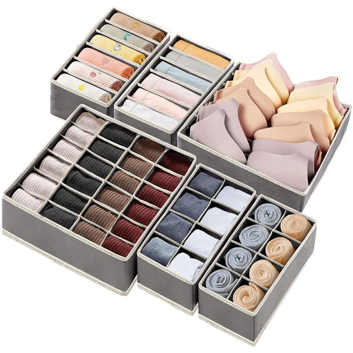 Foldable Underwear Drawer Organizer – Storage Box for Socks, Bras, Scarves & Ties