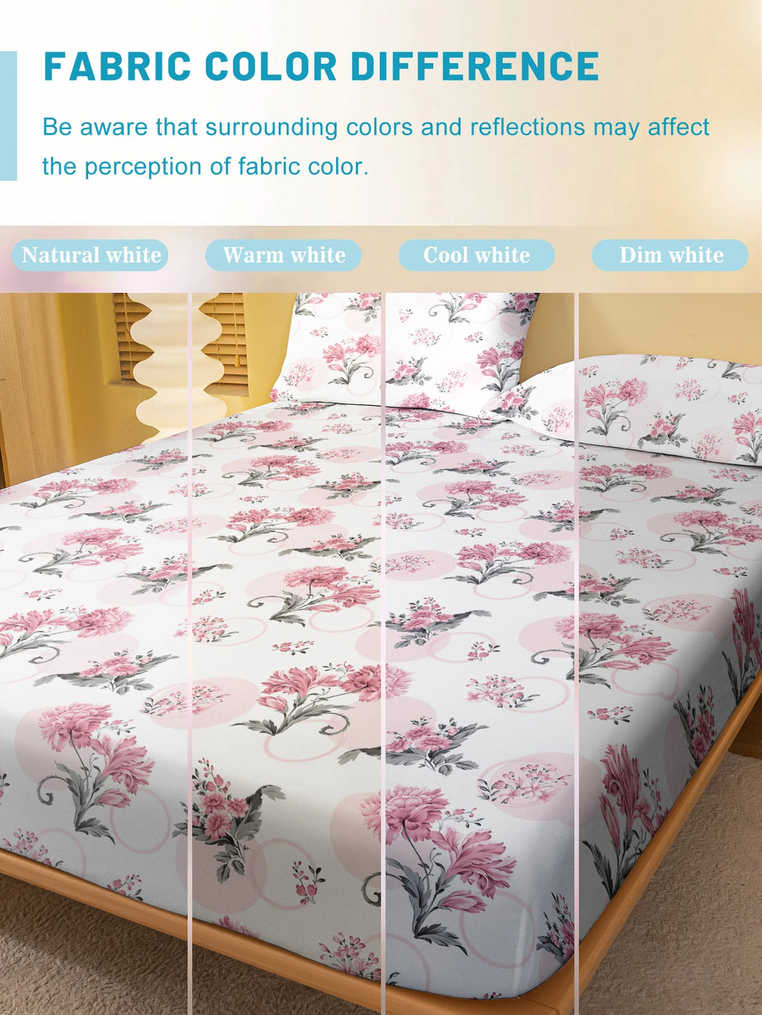 Simple Modern Plant Flower Printed Fitted Sheet (No Pillowcases)