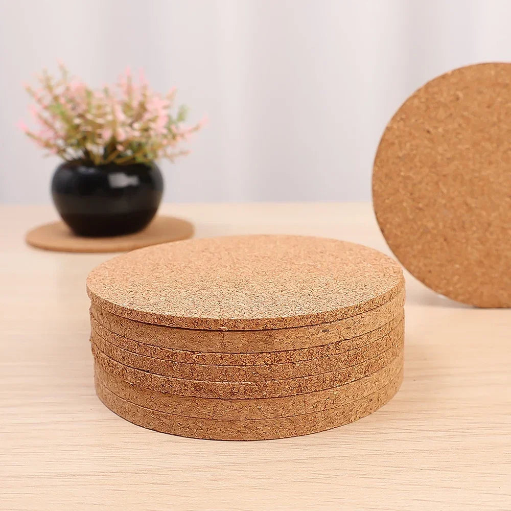 Natural Cork Coasters – Heat-Resistant Non-Slip Drink Mats