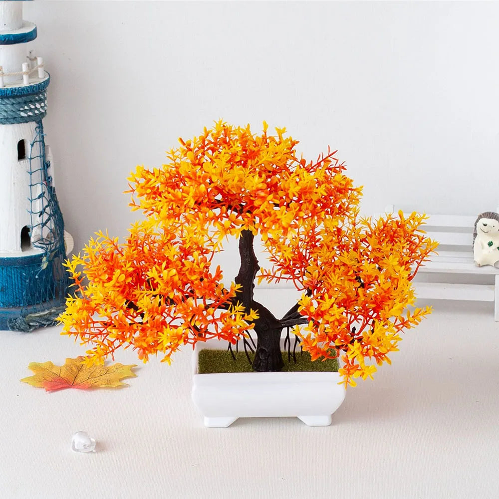 Artificial Potted Bonsai Tree – Small Fake Plant Home & Table Decor