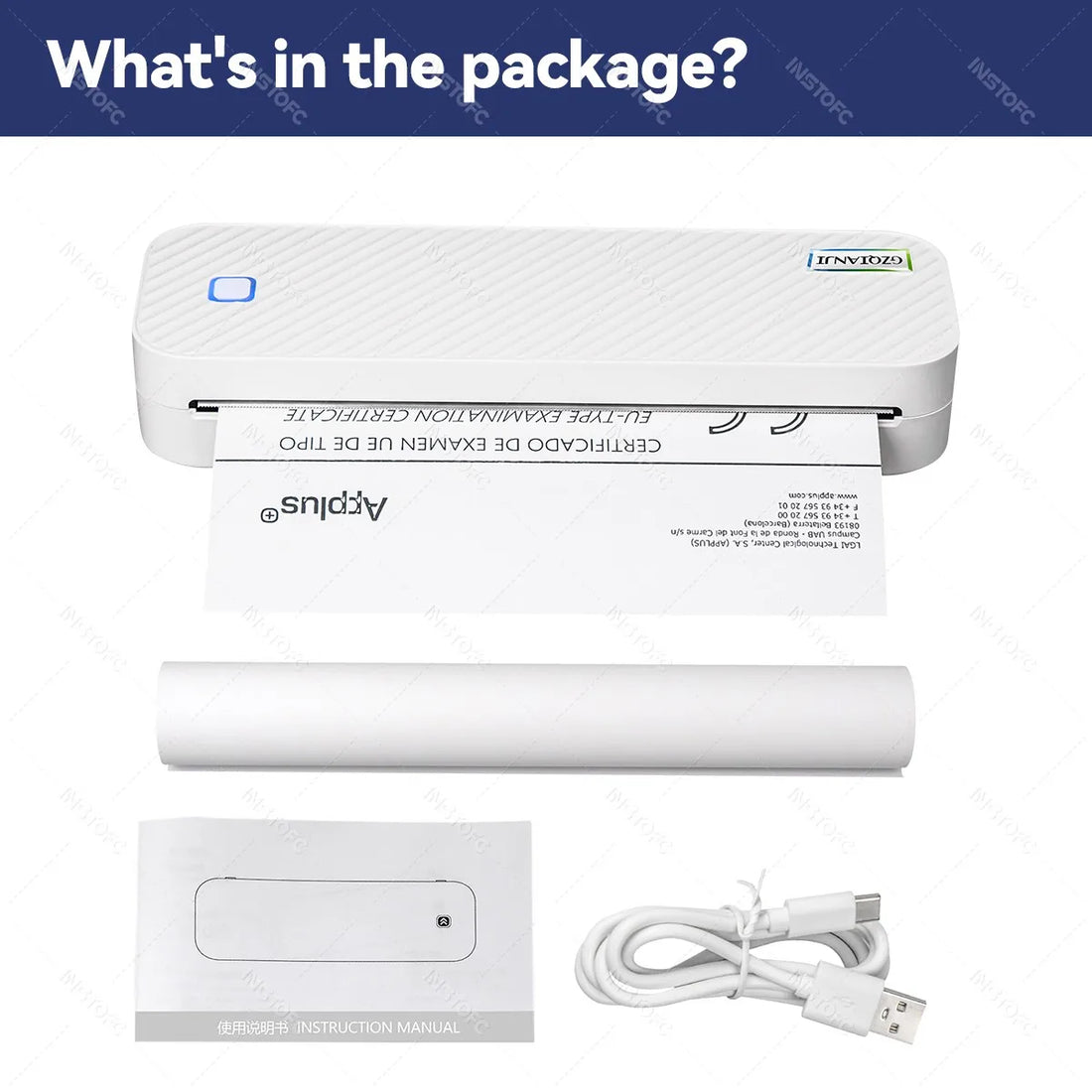 Portable A4 Thermal Bluetooth Printer – Photos & Document Printing Machine
