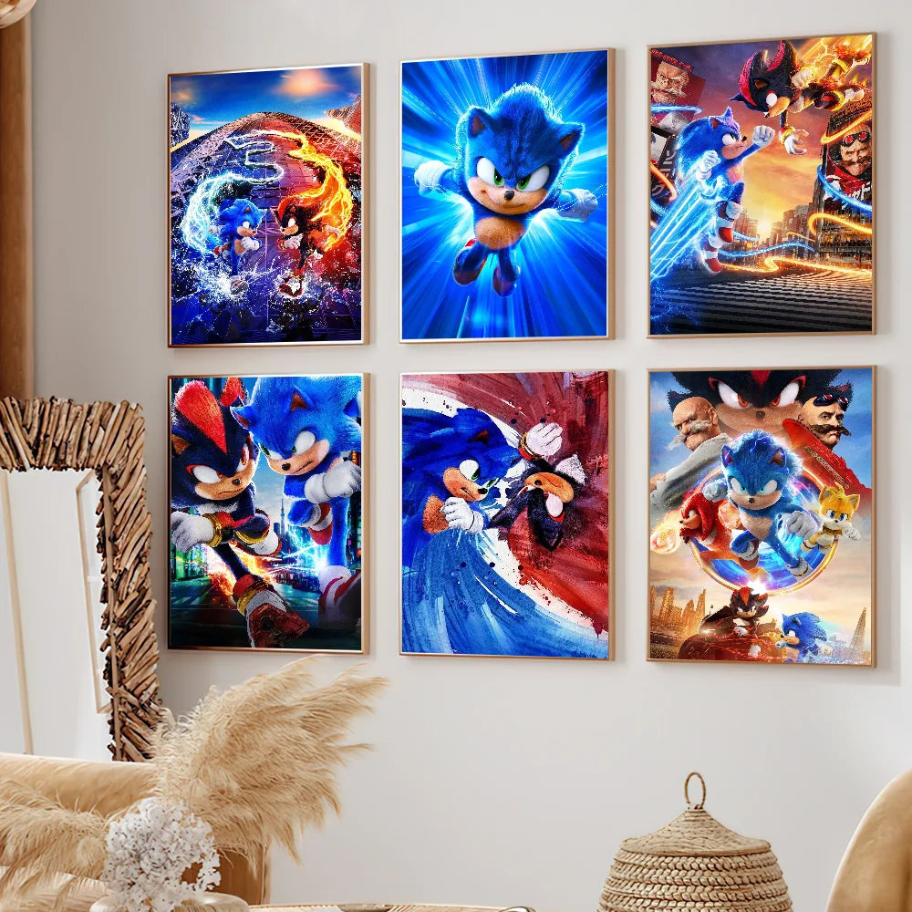 Sonic the Hedgehog 3 Poster – Self-Adhesive Cartoon Wall Sticker
