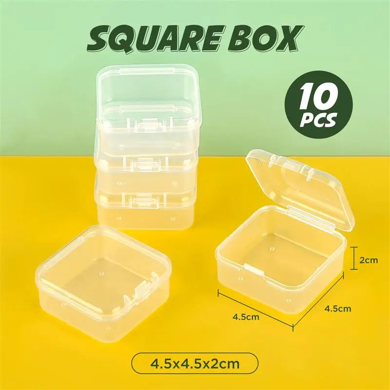10 Pcs Rectangular Translucent Plastic Storage Boxes