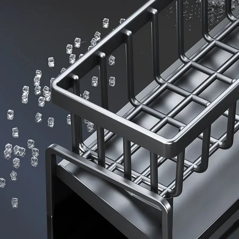 No-Punch Sink Rack – Kitchen Shelf & Drainage Storage Organizer