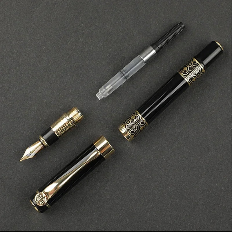 Retro Metal Fountain Pen – Fine Nib Classic Writing Pen with Converter