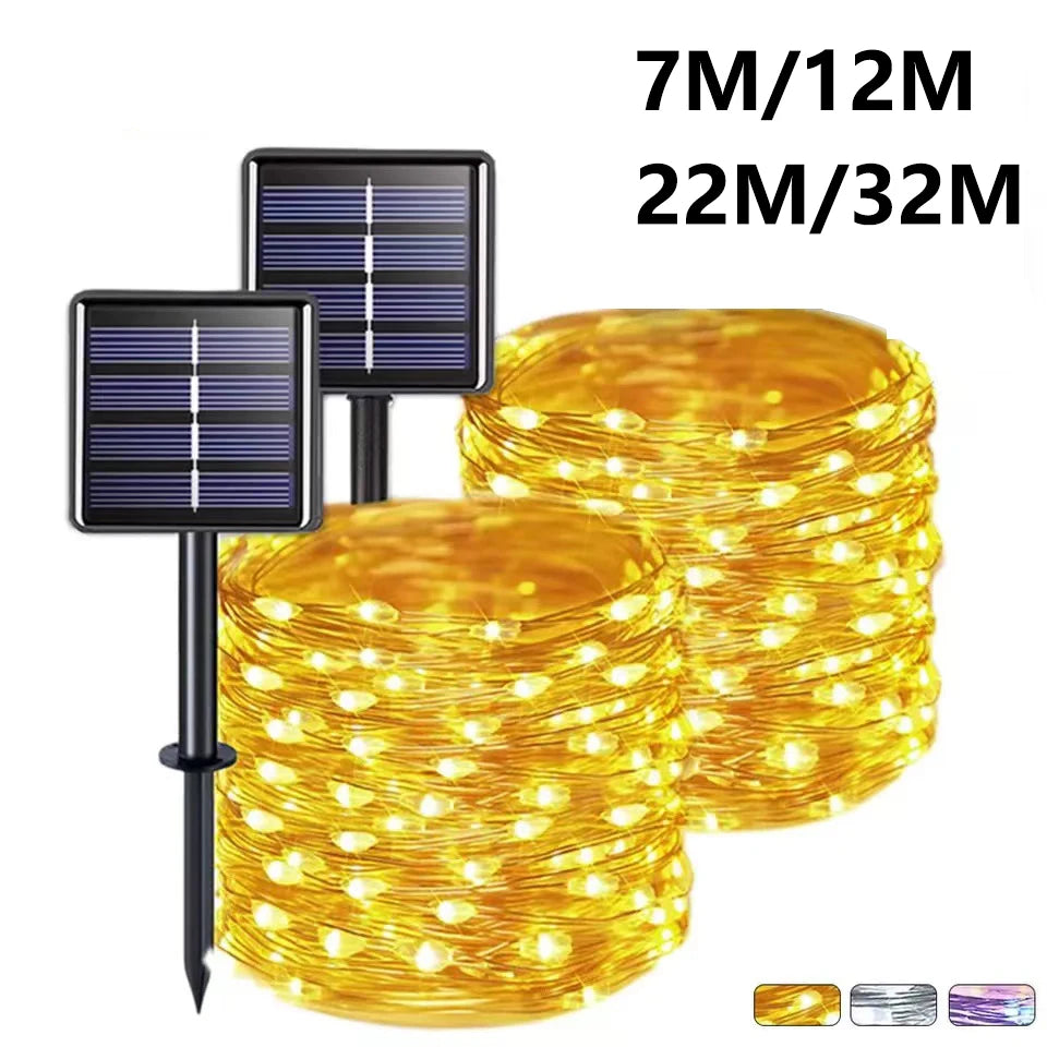 Solar Fairy Lights – 8 Modes LED Copper Wire Outdoor String Lights