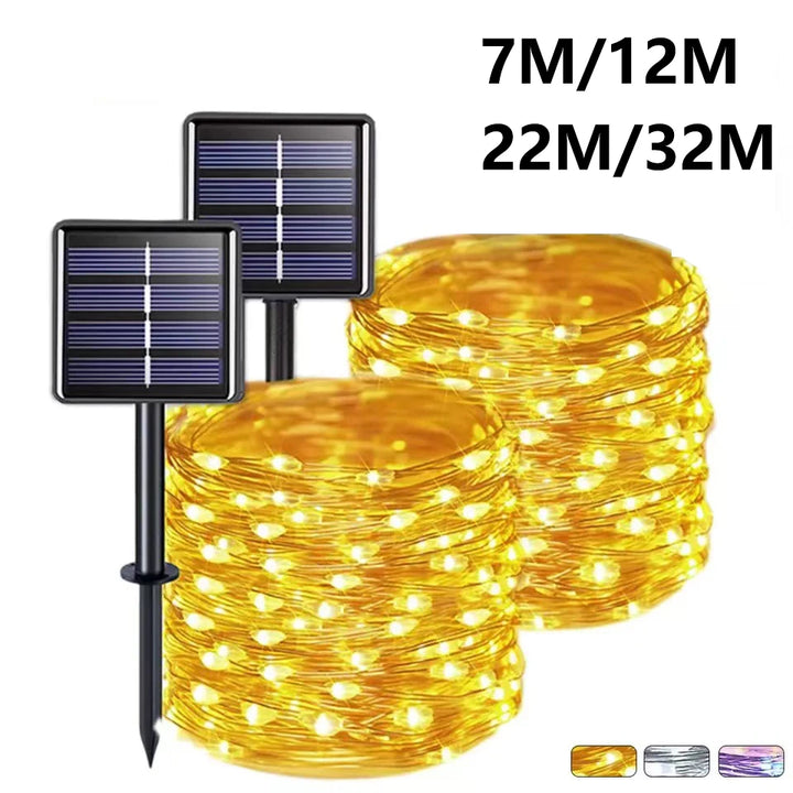 Solar Fairy Lights – 8 Modes LED Copper Wire Outdoor String Lights