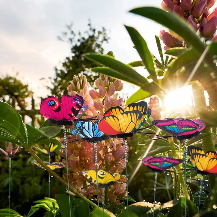 50pcs Colorful Butterfly Stakes – Lifelike Garden & Flower Pot Decorations (25×4cm)
