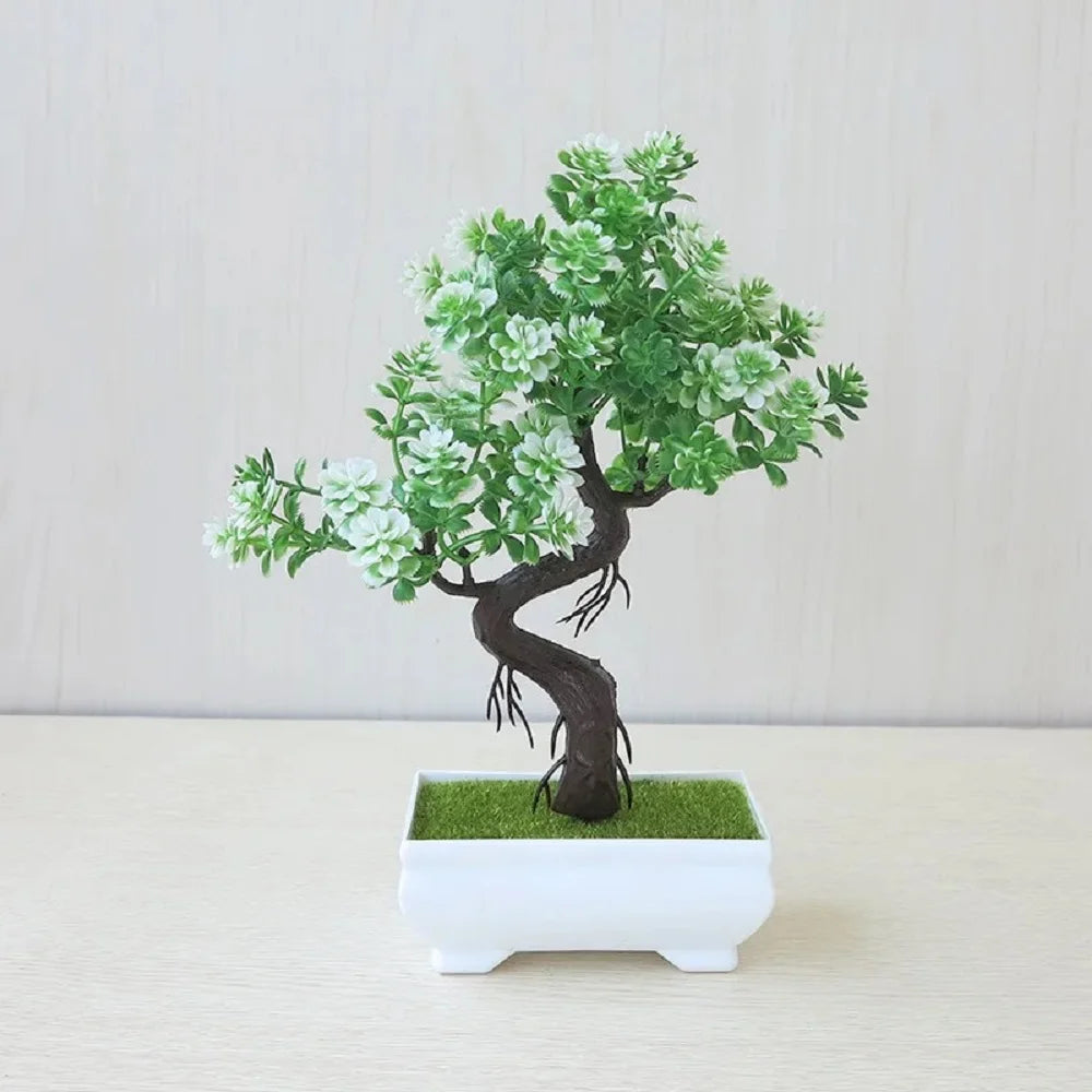 Artificial Potted Bonsai Tree – Small Fake Plant Home & Table Decor