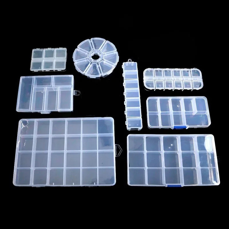 8-Style Clear Jewelry Organizer Box – Adjustable Compartment Storage