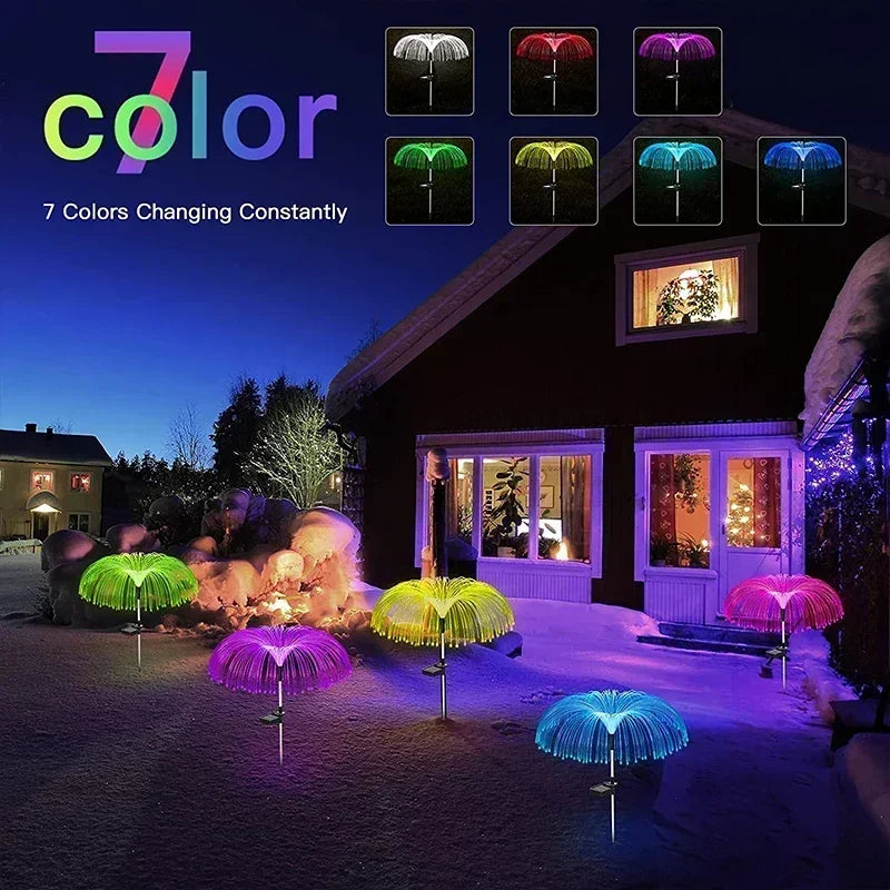 Solar Fiber Optic Jellyfish Lights – Waterproof Outdoor Garden Decor