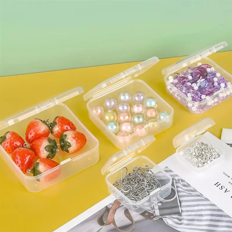 10 Pcs Rectangular Translucent Plastic Storage Boxes