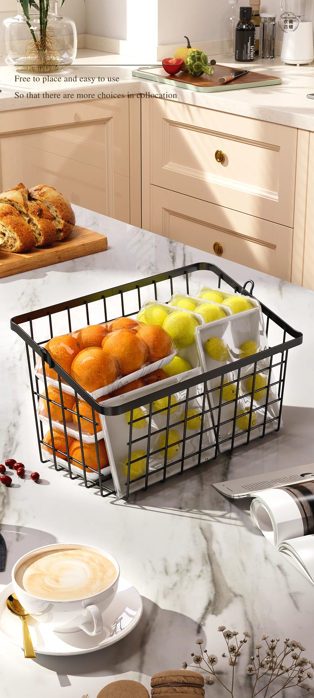Black Multi-Layer Kitchen Vegetable & Fruit Storage Rack – Floor-to-Ceiling Organizer