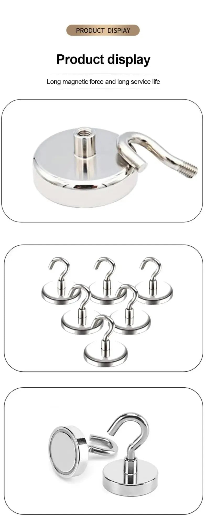 10PCS Strong Magnetic Hooks – Multi-Purpose Storage Solution