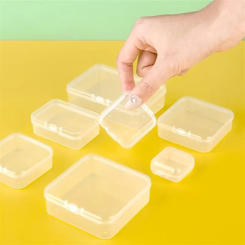 10 Pcs Rectangular Translucent Plastic Storage Boxes