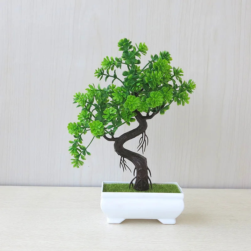 Artificial Potted Bonsai Tree – Small Fake Plant Home & Table Decor
